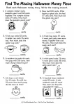 Find The Missing Halloween Money Piece printable worksheet