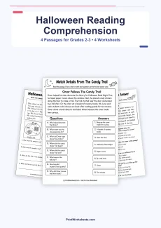 Halloween Worksheets Worksheet - Halloween Reading Comprehension Passages for Grades 2-3 | Free Printable