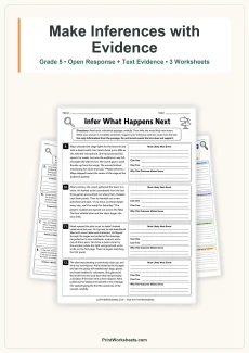 Reading Comprehension Worksheet - Inference Reading Passages with Open Response for Grade 5 – Free Printable PDF | Free Printable