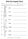 Write the Irregular Plural printable worksheet