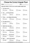 Choose the Correct Irregular Plural printable worksheet