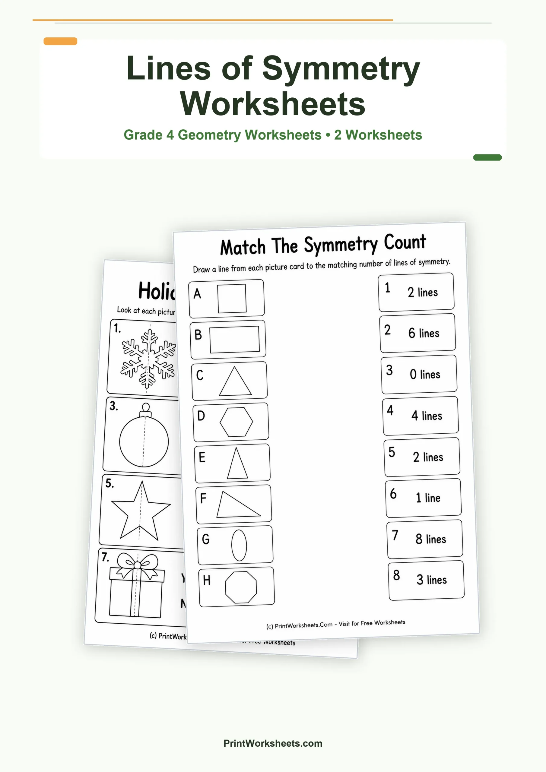 Geometry Worksheets Worksheet - Lines of Symmetry Worksheets for Grade 4 | Free Printable