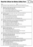 Read the Lithium Ion Battery Safety Facts printable worksheet
