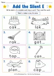 Add the Silent E printable worksheet