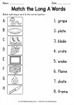 Match the Long A Words printable worksheet