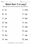 Match Short I to Long I printable worksheet