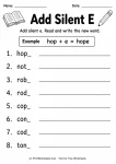 Add Silent E printable worksheet