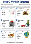 Long O Words in Sentences printable worksheet