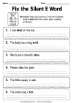Fix the Silent E Word printable worksheet