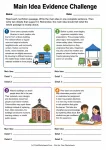 Main Idea Evidence Challenge printable worksheet