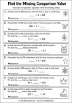 Find the Missing Comparison Value printable worksheet