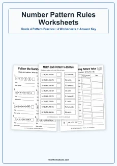 Algebraic Thinking Worksheets Worksheet - Number Patterns with Rules Worksheets for Grade 4 – Free Printable PDF | Free Printable