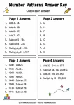 Number Patterns Answer Key answer key