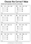 Choose the Correct Value printable worksheet