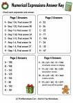 Numerical Expressions Answer Key answer key