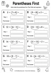Parentheses First printable worksheet