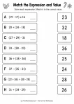 Match the Expression and Value printable worksheet