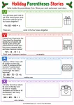Holiday Parentheses Stories printable worksheet