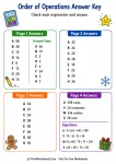 Order of Operations Answer Key answer key