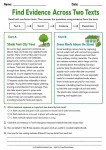 Find Evidence Across Two Texts printable worksheet