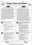 Compare Claims and Evidence printable worksheet
