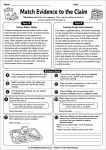 Match Evidence to the Claim printable worksheet