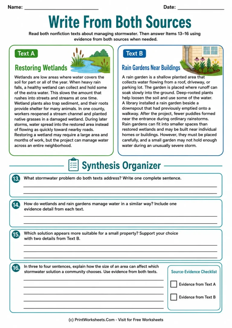 Write From Both Sources Write From Both Sources printable worksheet