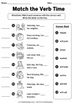 Match the Verb Time printable worksheet