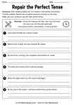 Repair the Perfect Tense printable worksheet