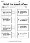 Match the Narrator Clues printable worksheet