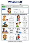 Whose Is It printable worksheet