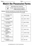 Match the Possessive Forms printable worksheet