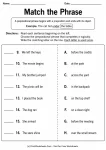 Match the Phrase printable worksheet