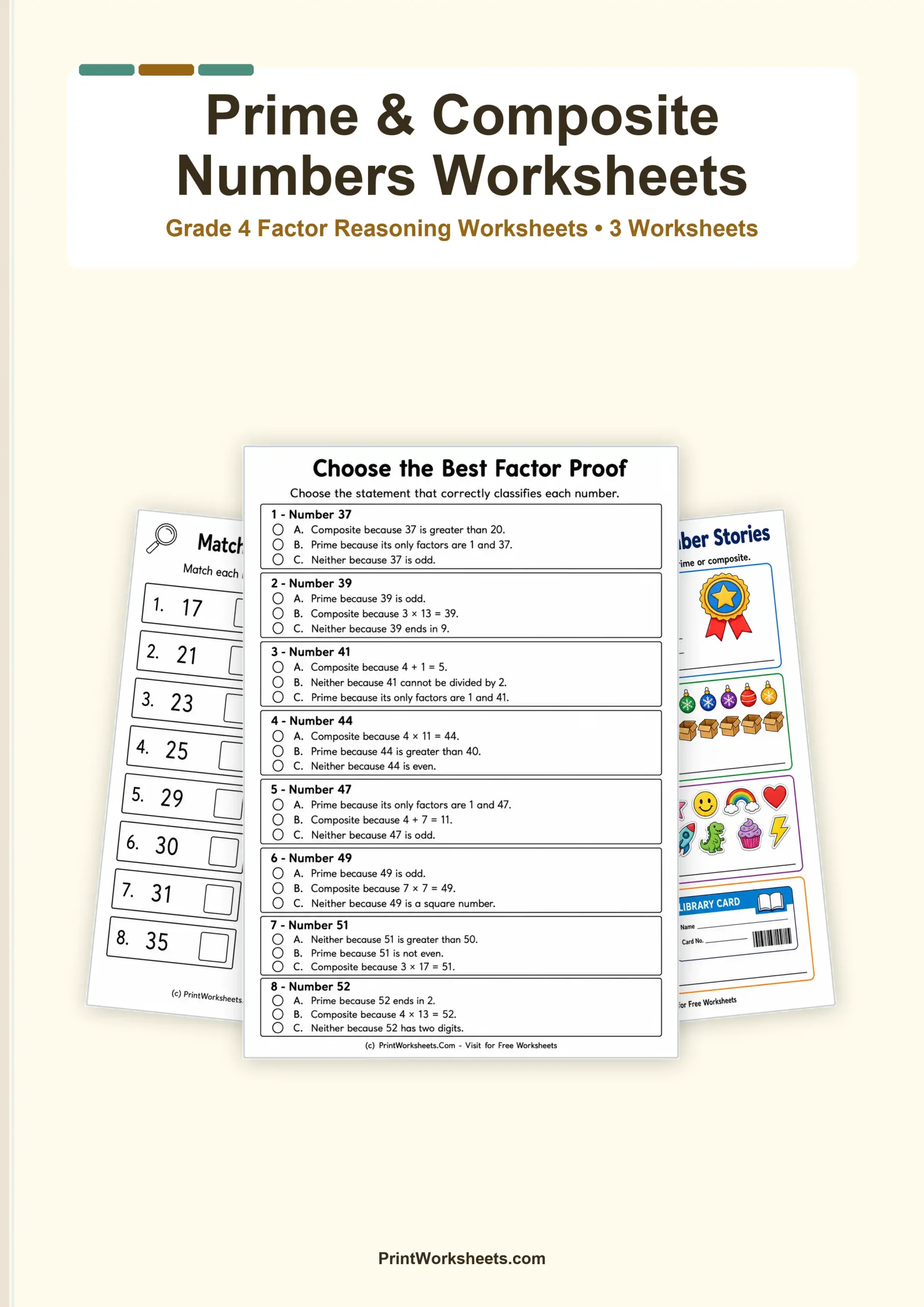 Prime and Composite Numbers Worksheets for Grade 4 – Free Printable PDF - Free Printable Worksheet