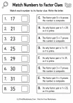 Match Numbers to Factor Clues printable worksheet