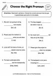 Choose the Right Pronoun printable worksheet