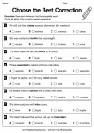 Choose the Best Correction printable worksheet