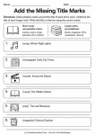 Add the Missing Title Marks printable worksheet