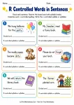 R Controlled Words in Sentences printable worksheet