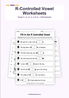 Spelling Worksheets Worksheet - R-Controlled Vowel Spelling Worksheets for Grade 2 – Free Printable PDF | Free Printable
