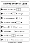 Fill In the R Controlled Vowel printable worksheet