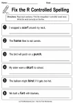 Fix the R Controlled Spelling printable worksheet