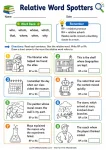 Relative Word Spotters printable worksheet