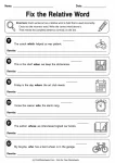 Fix the Relative Word printable worksheet
