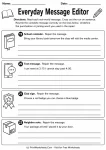 Everyday Message Editor printable worksheet
