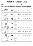 Match the Word Family printable worksheet