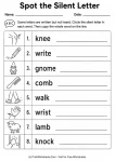 Spot the Silent Letter printable worksheet