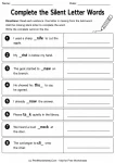 Complete the Silent Letter Words printable worksheet