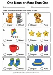 One Noun or More Than One printable worksheet