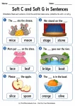 Soft C and Soft G in Sentences printable worksheet
